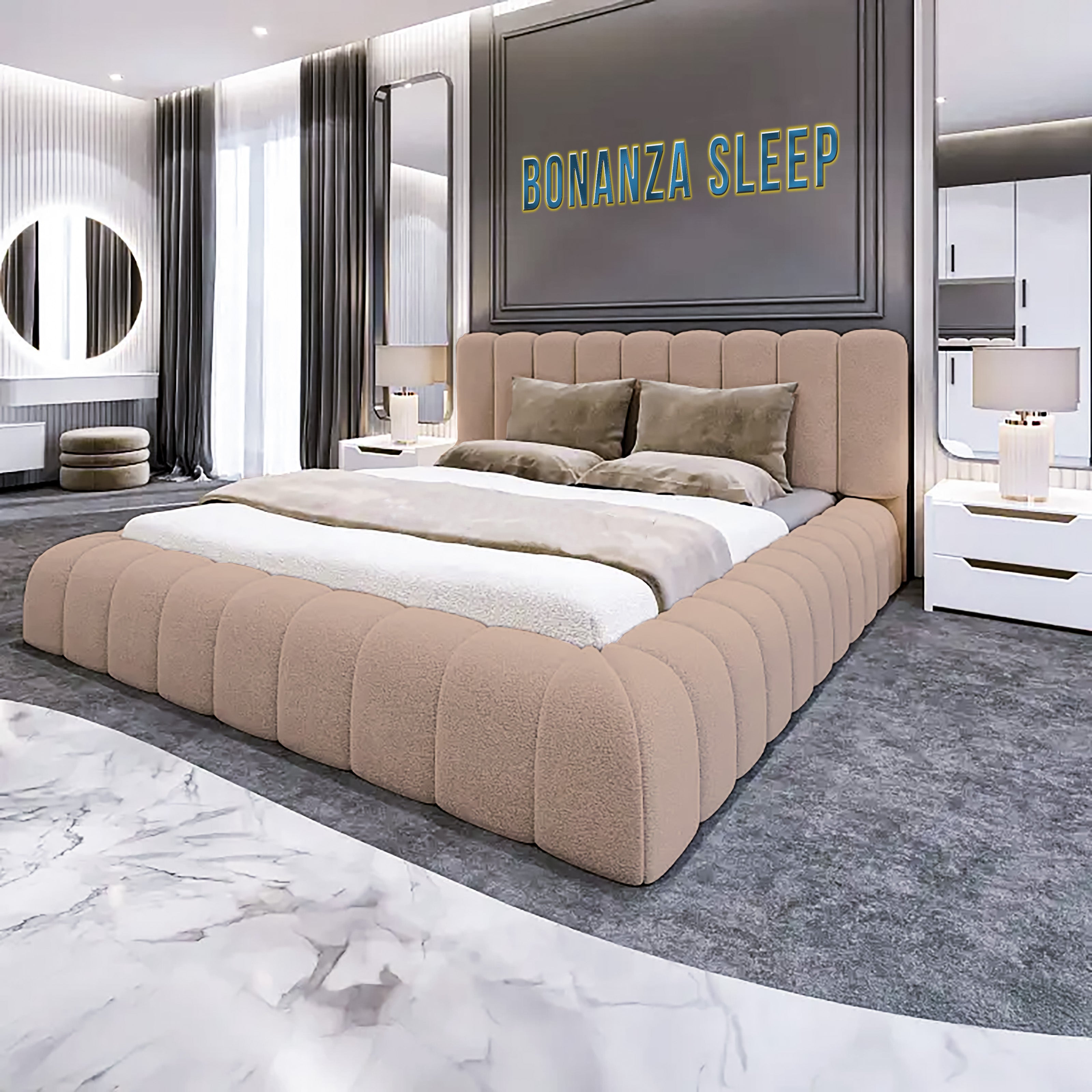 Cream Double Bed Frame