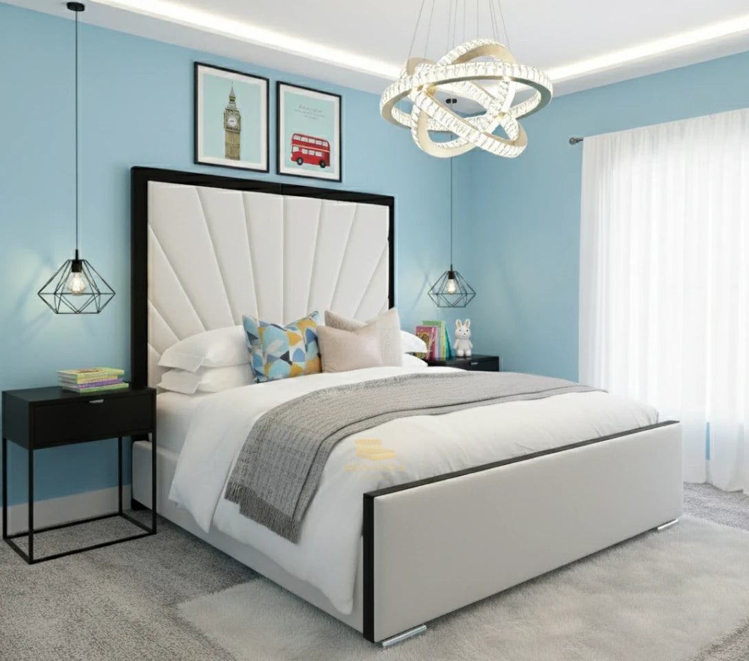 Nixon Sunshine Bed Frame With Black Borders | Different Storage Option Available