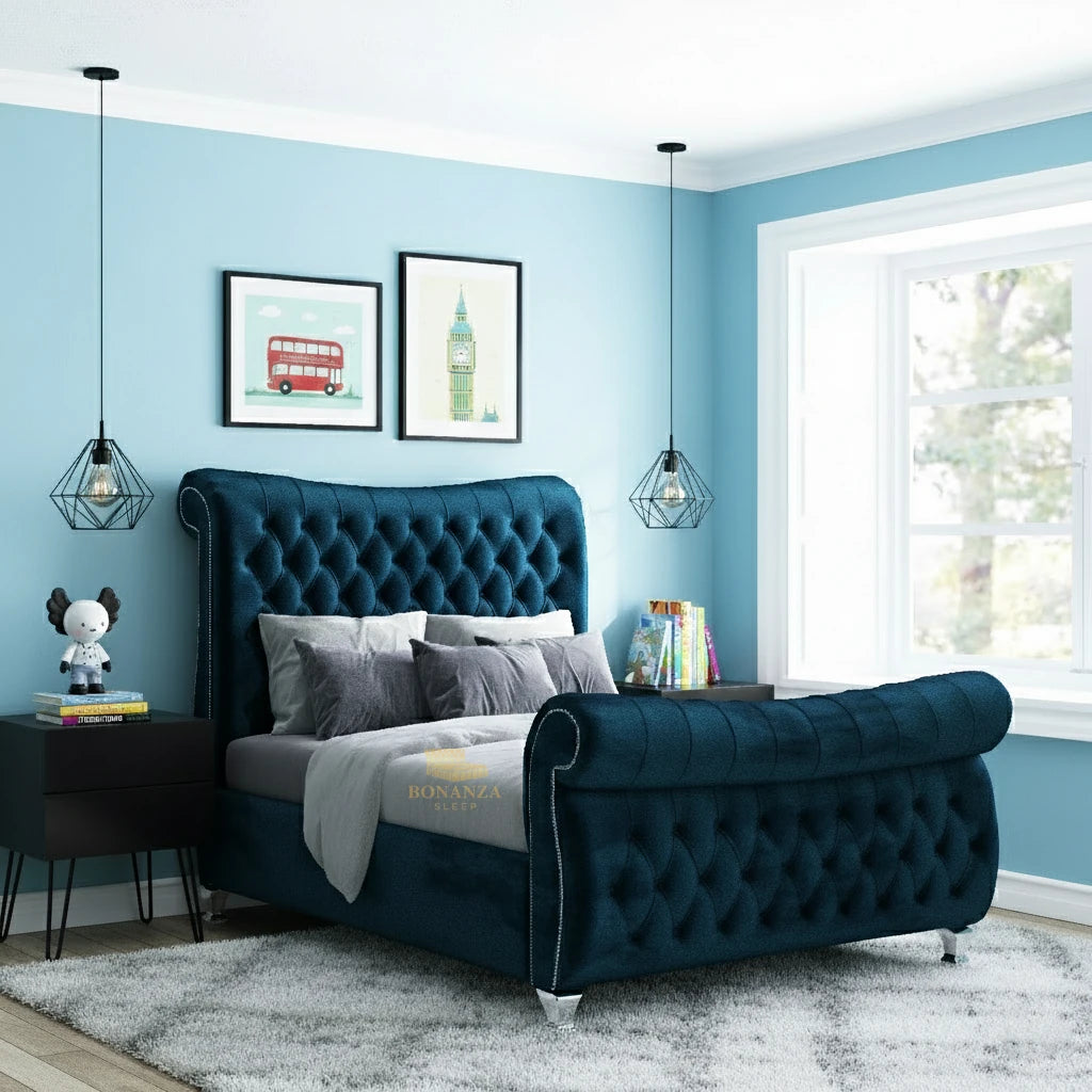 Nelson Chesterfield Swan Bed | Different Storage Option Available