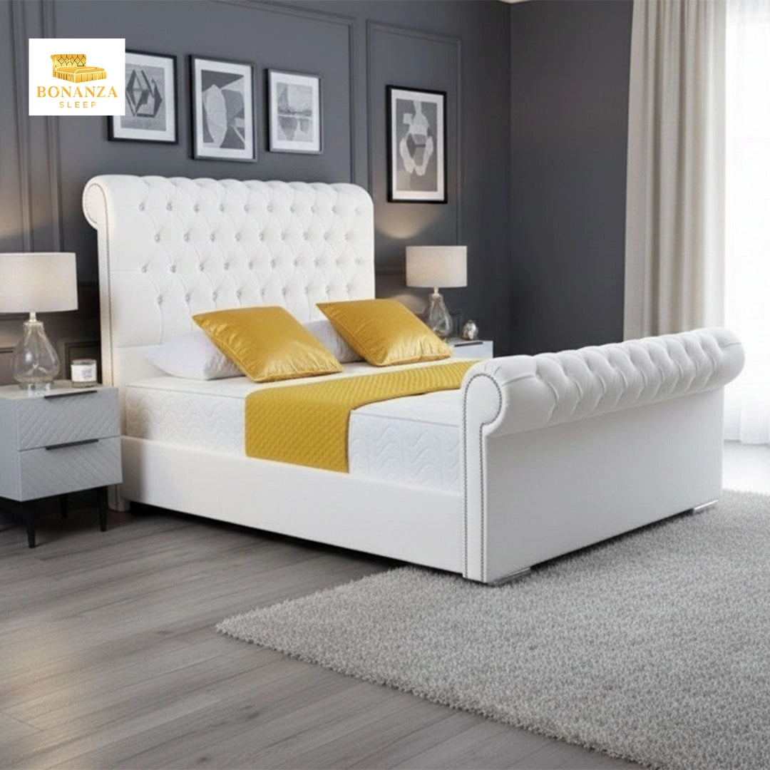 Libba Sleigh Chesterfield Bed For £289.99 - Flat 50% Off – Bonanza Sleep