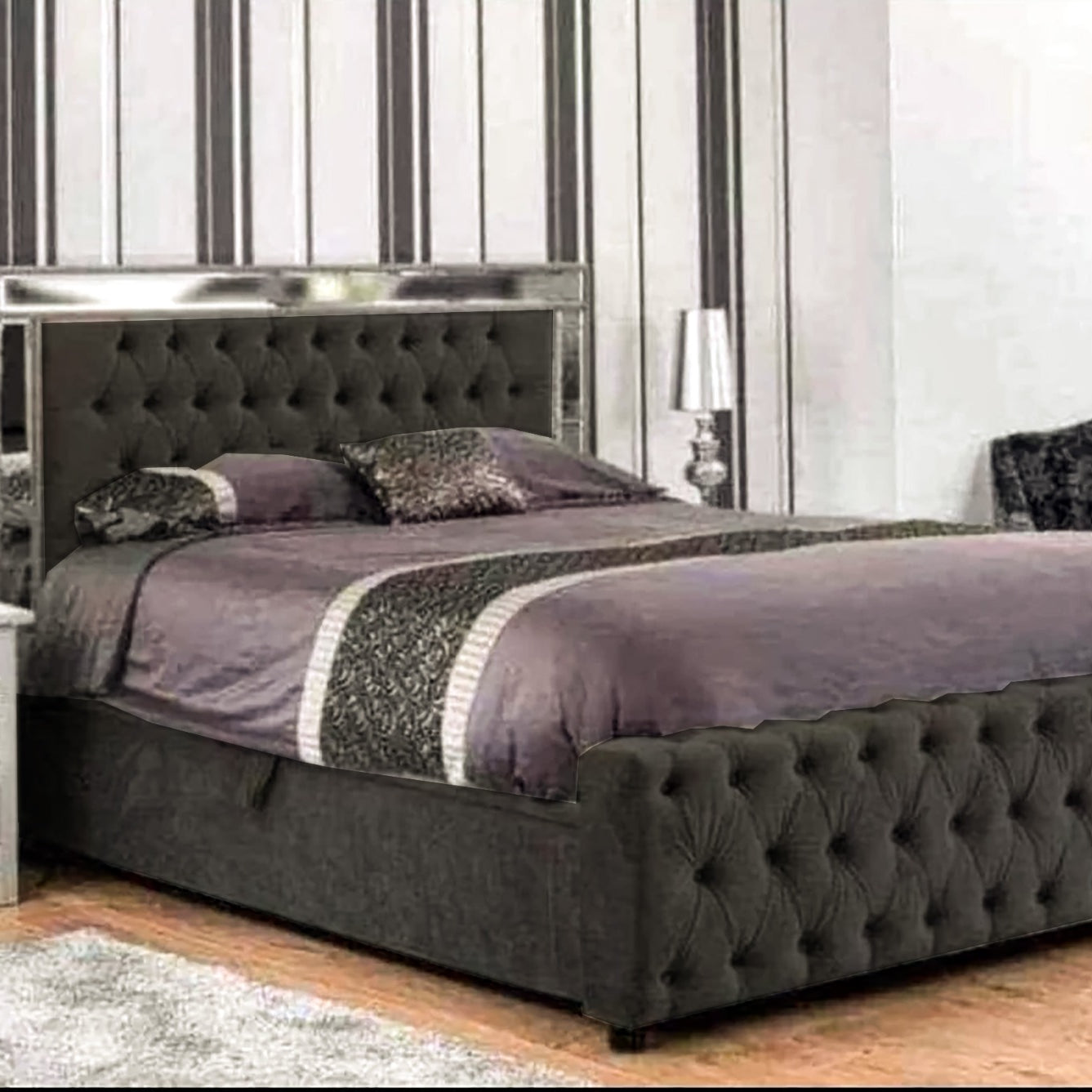Bespoke chesterfield mirror bed