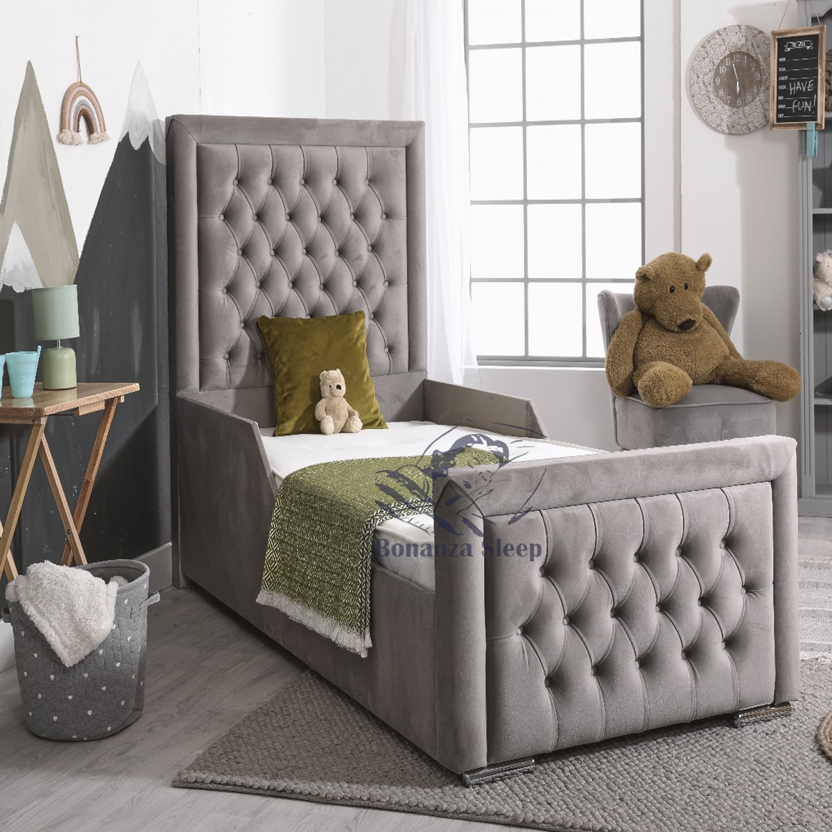 Posh Kids Chesterfield Bumper Bar Bed