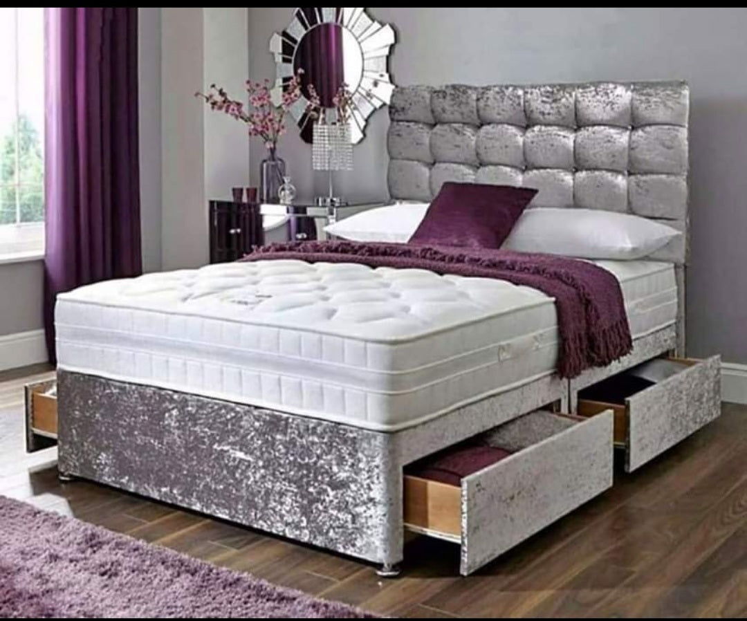 Cube Divan Bed 2 drawer