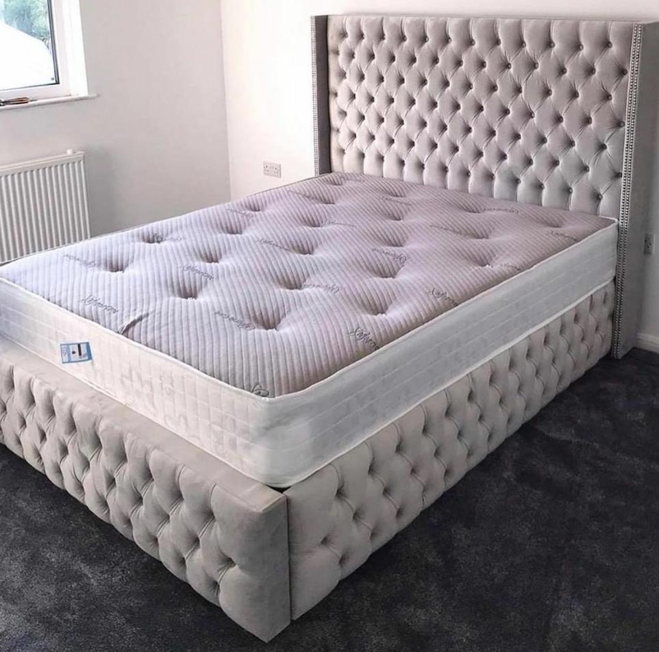 Off White Broughton   - Broughton King Bed Frame