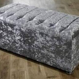 Silver Colored Ottoman Storage Box