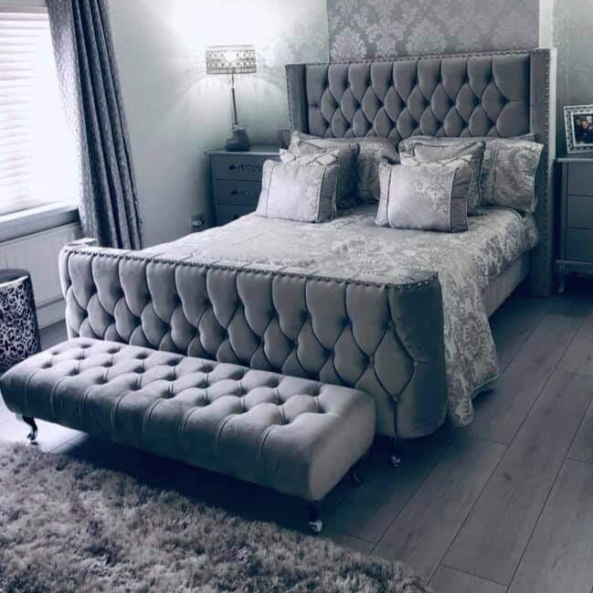 wingback king size bed