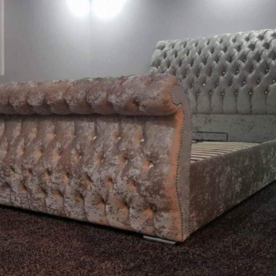 Swan Luxury Button Studded Bed Frame - Bonanza Sleep