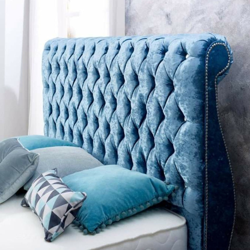 Swan Luxury Button Studded Bed Frame - Bonanza Sleep