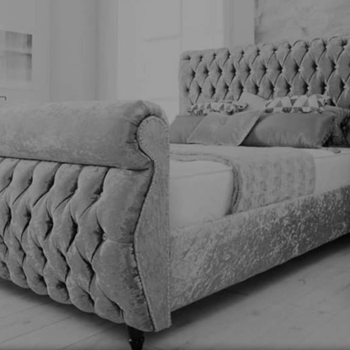Swan Luxury Button Studded Bed Frame - Bonanza Sleep
