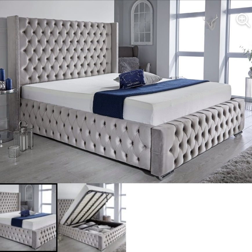 Off White Wing Back Bed