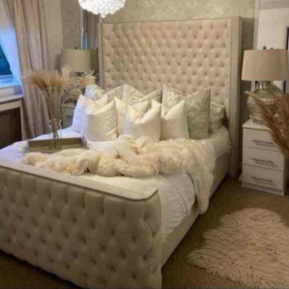 Wingback Bed with Cushions decor