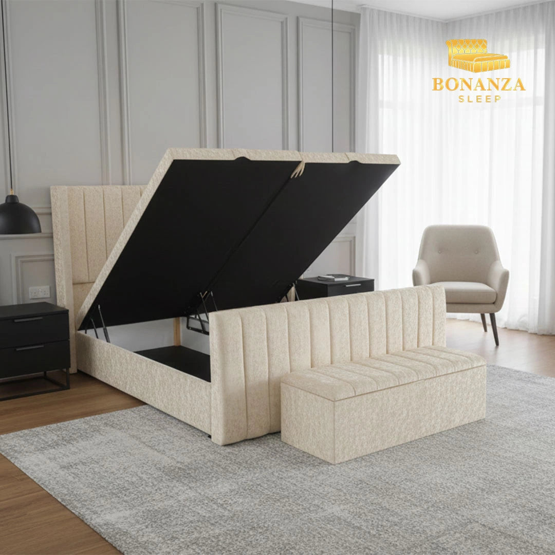 Lynx Wingback Ottoman Divan Bed
