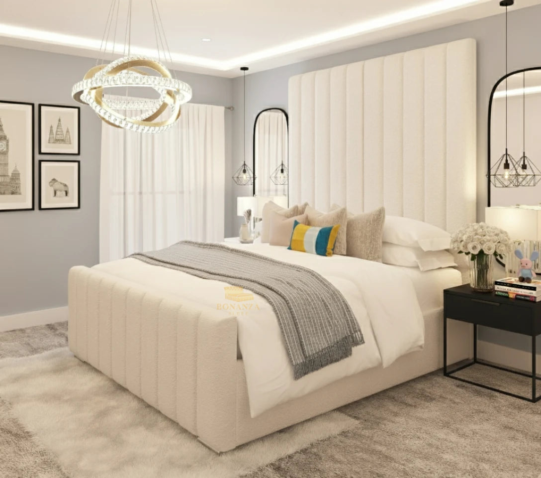 Joey Multi Panelled Bed Frame | Different Storage Option Available