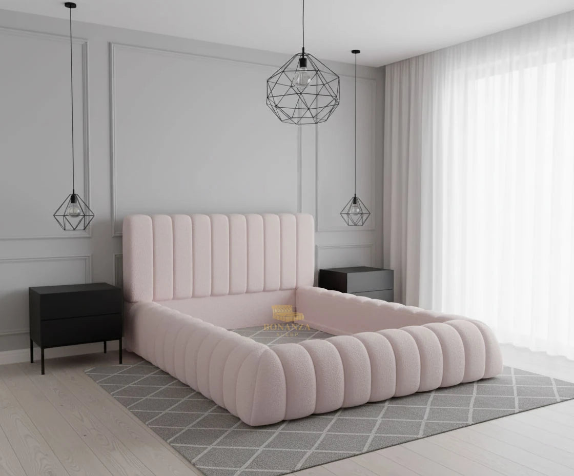 Nyla Boucle Bed | Optional Storage Available