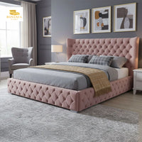 Rehan Chesterfield Wingback Bed