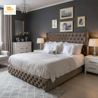 Rehan Chesterfield Wingback Bed