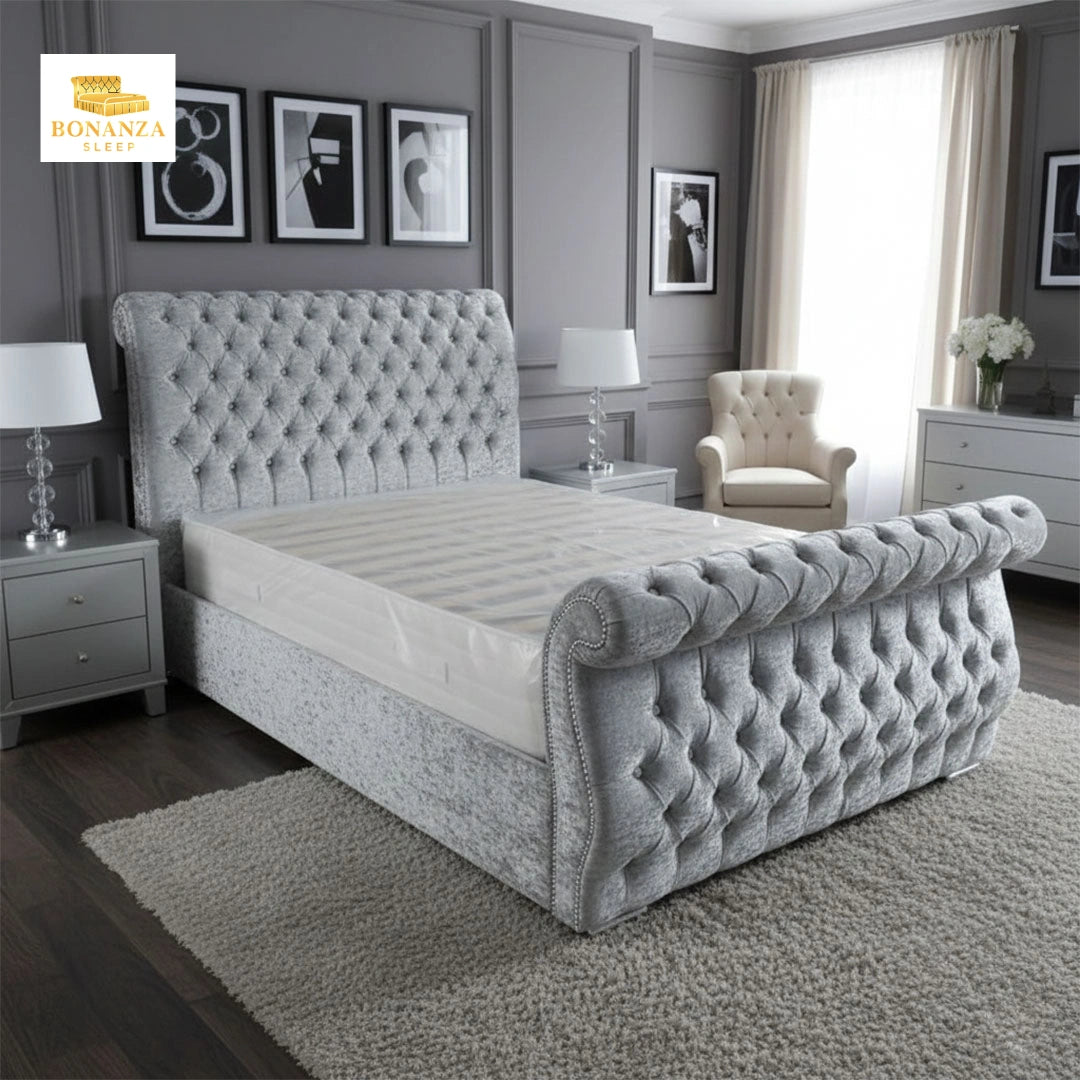 Swan Luxury Button Studded Bed Frame