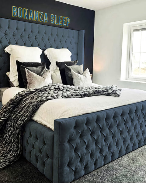 Hanza Luxury Chesterfield Wing Bed