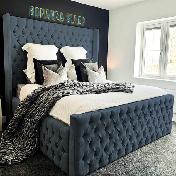 Hanza Luxury Chesterfield Wing Bed