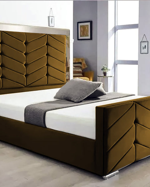 Arooj Chesterfield Mirror Bed