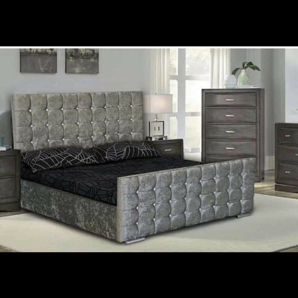 Grey Cube Bed
