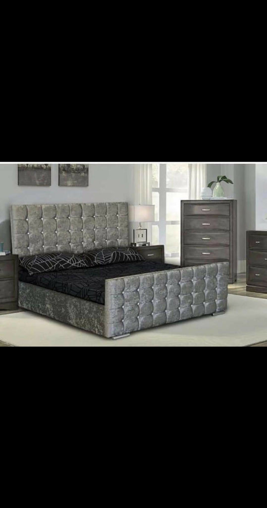 Grey Cube Bed