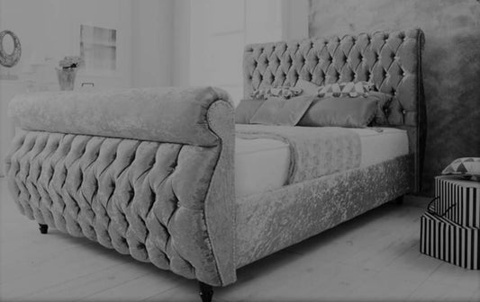 Swan Luxury Button Studded Bed