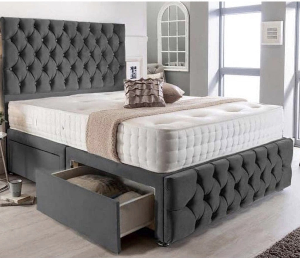 Black Divan Bed with Drawer