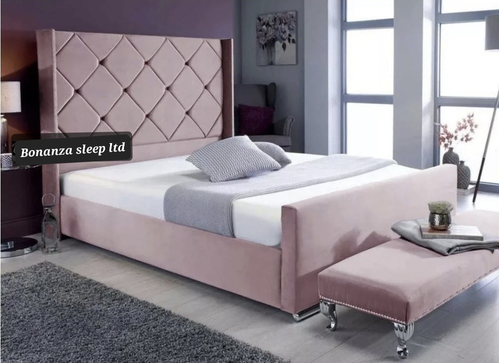 Light Pink Wing Bed For Just £299.99