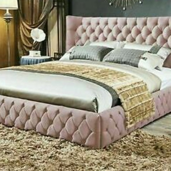 Rehan Chesterfield Wingback Bed Button Diamonds For £379.99